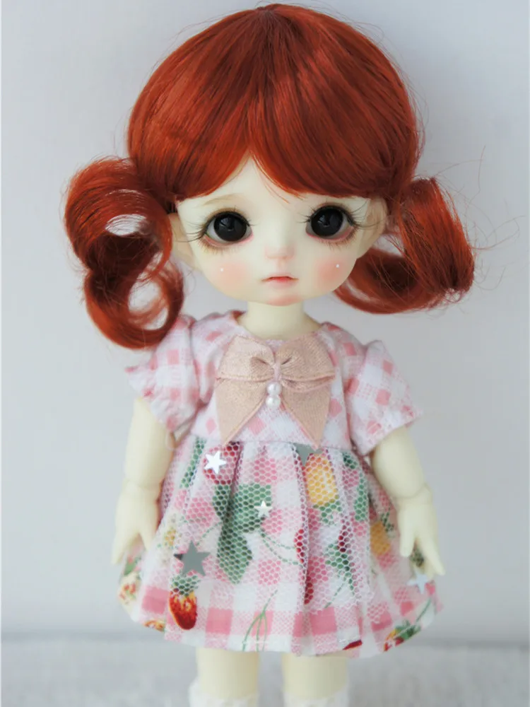 

Jusuns JD199 3-4" 4-5" 5-6" OB11 Lovely Twin Pony Synthetic mohair BJD Wigs 1/12 1/8 Lati White &Yellow Tiny Doll accessories