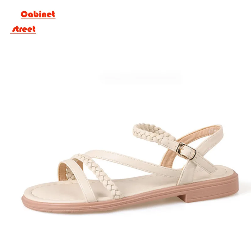 

Roman Soft Soled Summer Sandals for Flip Flops Women Lady Flat Everything Gentle Pregnant Women with Skirt Fairy Shoes