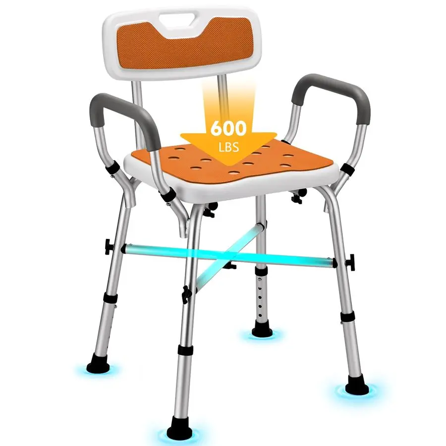 

Chair for Inside Shower, FSA HSA Eligible 600 lbs Heavy Duty Shower Chair for Elderly and Disabled, Height Adjustable Shower Cha