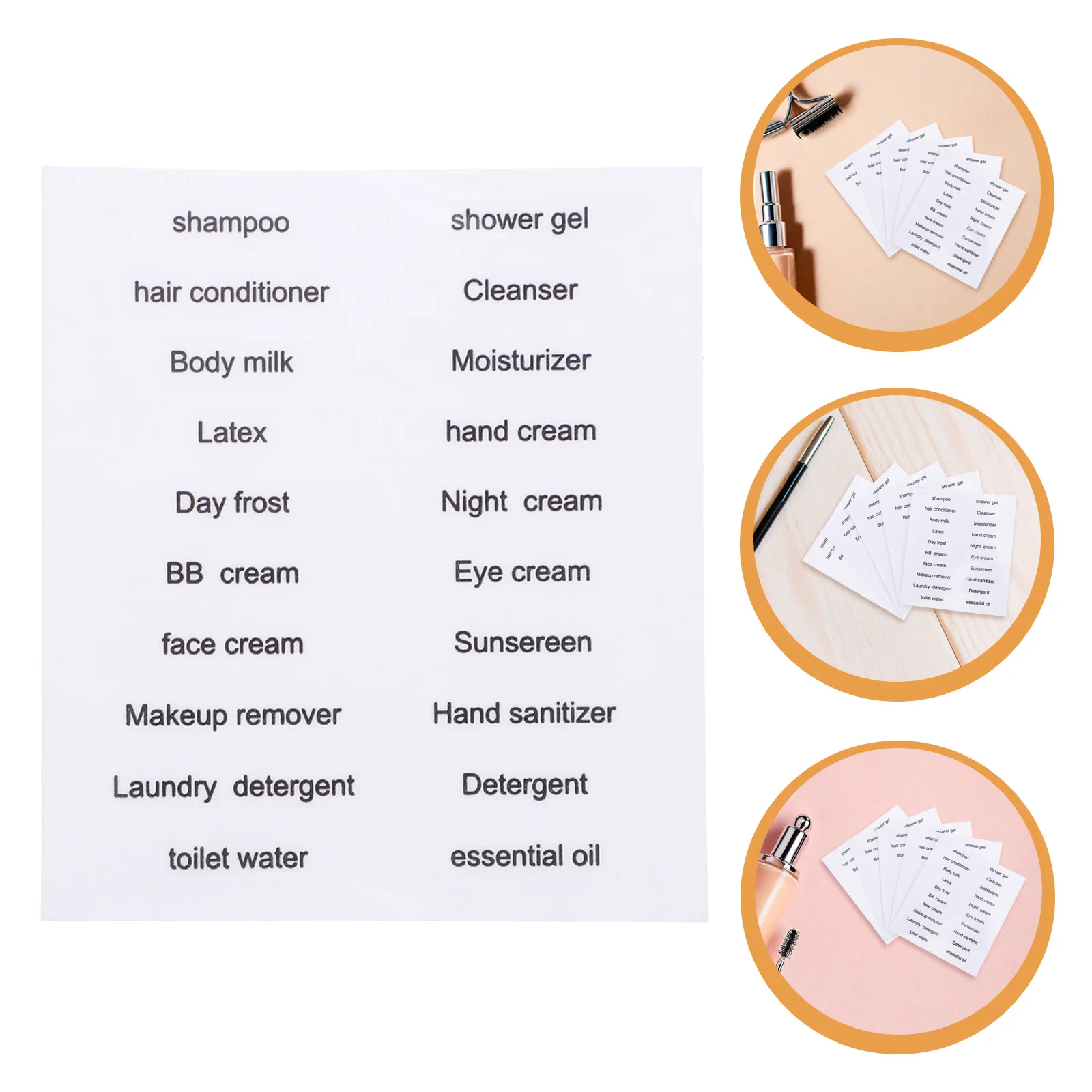 

30pcs Travel Bottle Labels Waterproof Removable Stickers For Toiletries Organization Shampoo Lotion Glass Bottles Bathroom Soap