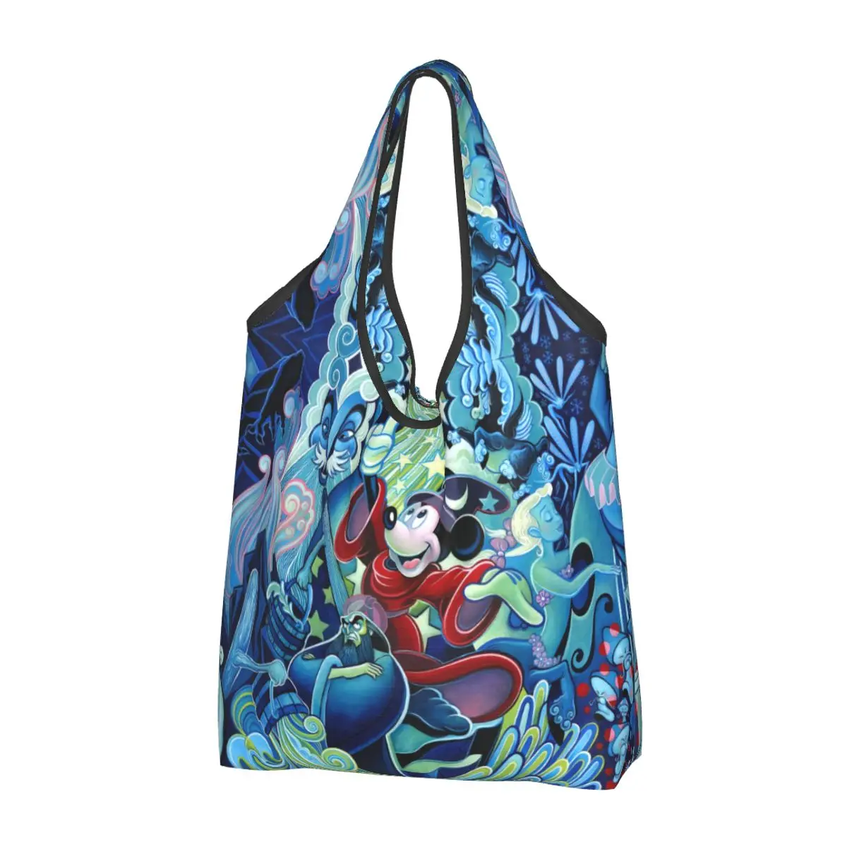 Bolso de mano personalizado de Mickey Mouse, bolsa de hombro de gran capacidad, con diseño de películas de fantasía, Anime, música, compras