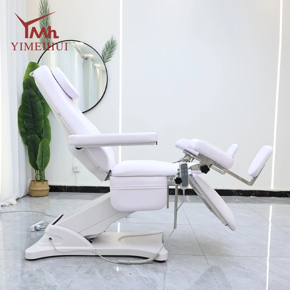سرير فحص طاولة توصيل أمراض النساء في المستشفى، سرير تجميل كهربائي أبيض