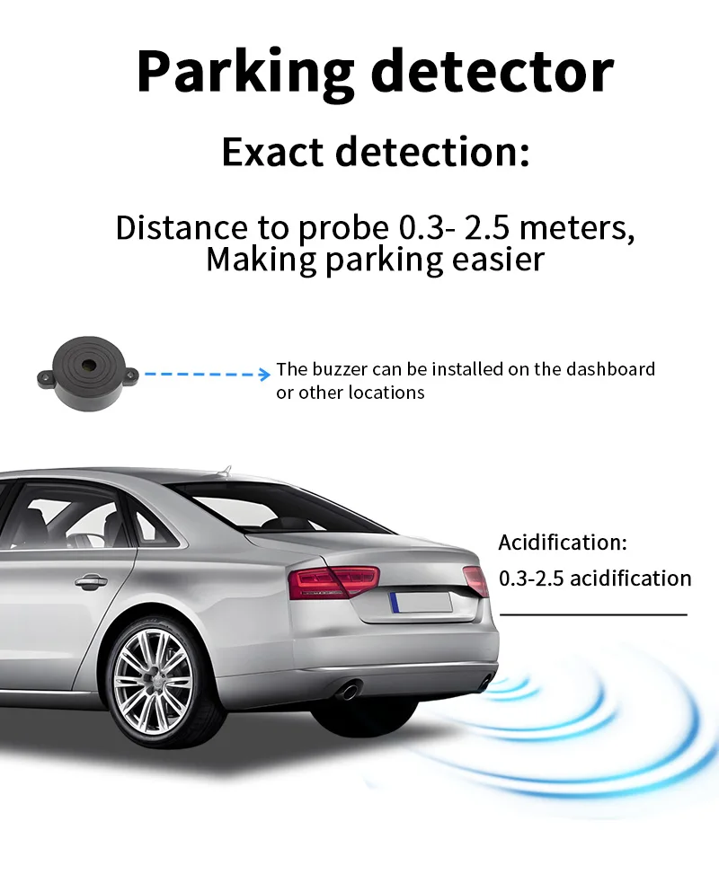 Rückfahrsensor-System mit 4 Wasserdichten Sensoren 22mm AHD/CVBS-Kompatible Anzeige Auto-Sicherheitsradar für Fahrzeuge, LKWs, Vans, Wohnmobile – Detail 8