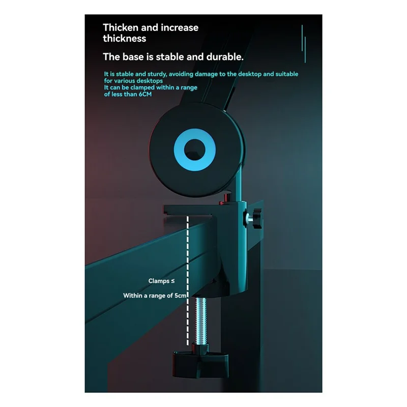 

Подставка для микрофона с настольным зажимом Регулируемая подставка для студийного микрофона Подставка для микрофона с переходным винтом 5/8 360° ° Вращение