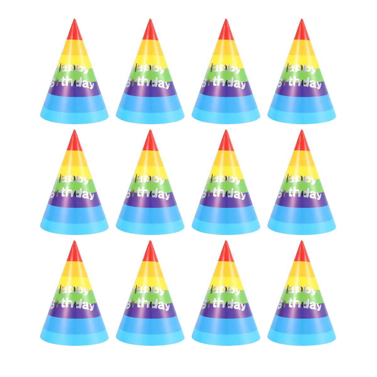 

50Pcs Rainbow Triangle Party Hats for Kids Birthday Decorations Safe Paper Material Stays Firmly on Head Birthday Hat