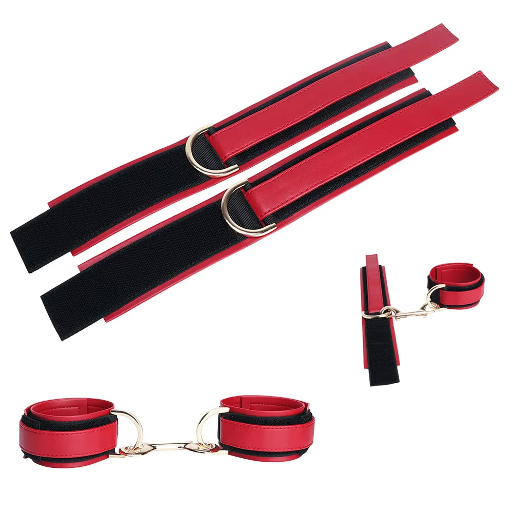 SXM Adjustable Restraint Wristband Ankle Straps Ankle Cuffs Binding Straps Handcuffs Adult Sex Toys For Men Gay BDSM Games