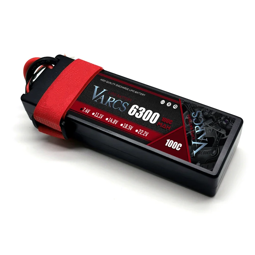 VARCS 2S 3S 4S Lipo Battery 6300mAh 100C with XT60 EC5 TRX T/DEANS XT90 XT150 Plug HardCase For 1/8 Buggy RC Car Boat Airplane