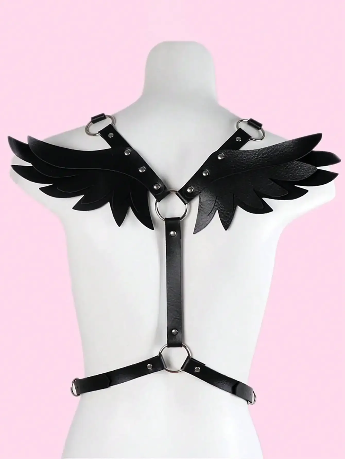 Sexy Lingerie Leather Harness Angel Wing Gothic Vitality Harajuku Waist Belt Garter Waistband Harness Punk Rave Garter