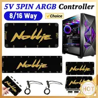 Controlador ARGB de 5V y 3 pines, divisor ARGB direccionable de 8 vías, compatible con SignalRGB OpenRGB, alimentación SATA para interfaz de placa base extendida