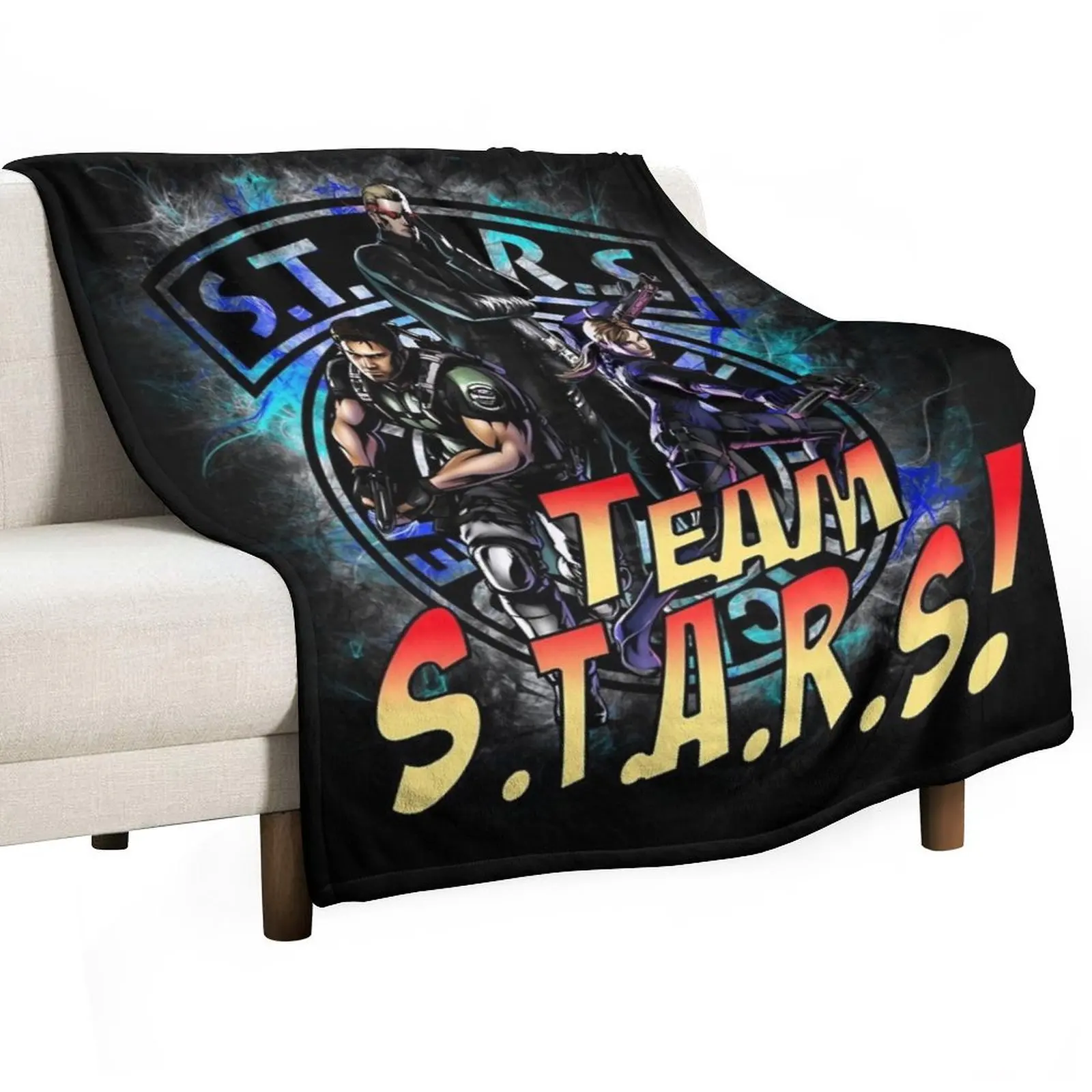 

TEAM STARS! MVC3 edition! Albert, WESKER, Jill VALENTINE and Chris REDFIELD Throw Blanket
