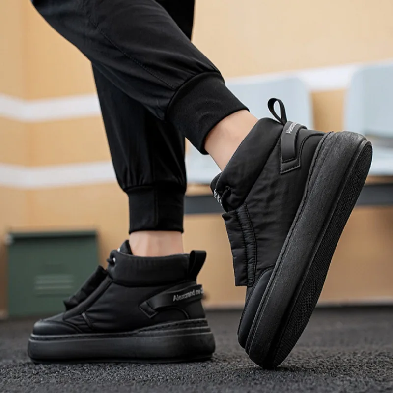 Men's Down Cloth Bread Shoes Winter High Top Warm Cotton Shoes Comfort Platform Boots Retro Casual Sneakers Botas Para Hombre