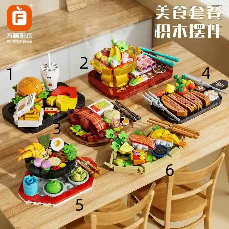 

Building Set, Artificial Toy Foods Building Blocks Puzzle DIY Constructions Decorations Bouquet Collection Creative Gift