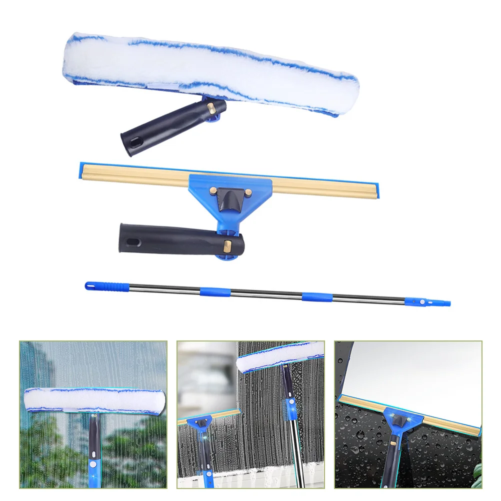 

Glass Cleaning Scraper Window Squeegee Mop Cleaner Swivel Microfiber Scrubber Broom with Pole for Mirror Washing Wiper Product