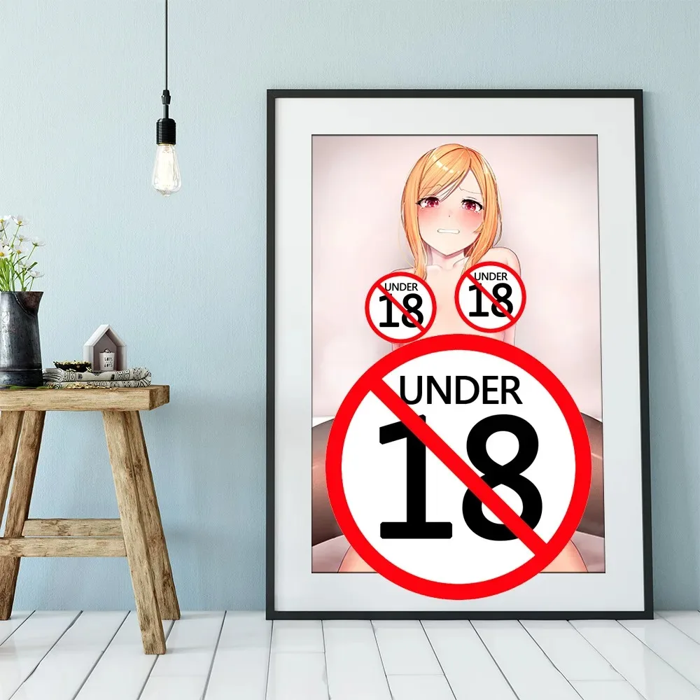 Manga Anime Girl Sexy Naked Beauty Uncensored Posters Canvas Print Wall Art Home Decor Cartoon Painting Aesthetic Decoration