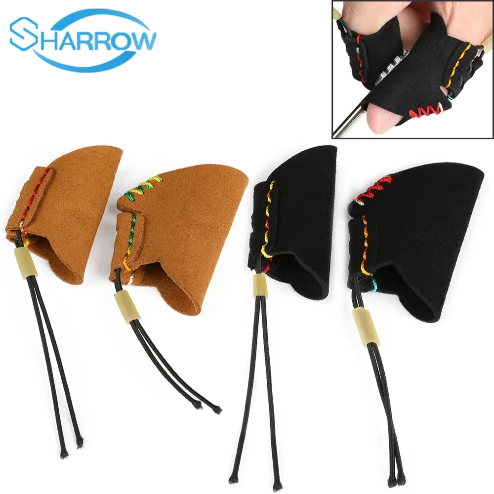 

New Archery Finger Guard Leather Slingshot Fish Dart Shooting Finger Protection Comfortable Soft for Fishing Hunting Accessories