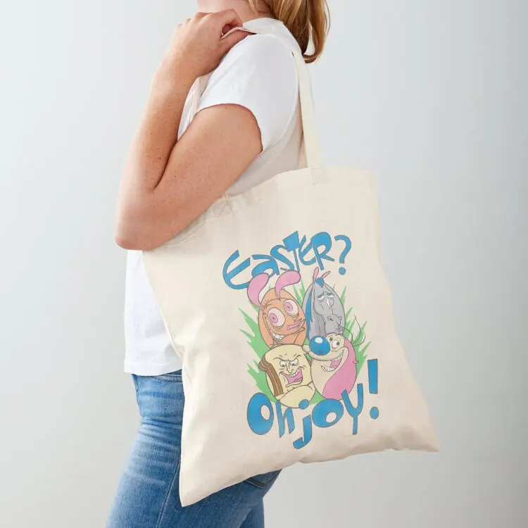 

Ren and Stimpy Easter Oh Joy Vintage Egg Tote Bag bags luxury women Beach bag Gift bag canvas bags