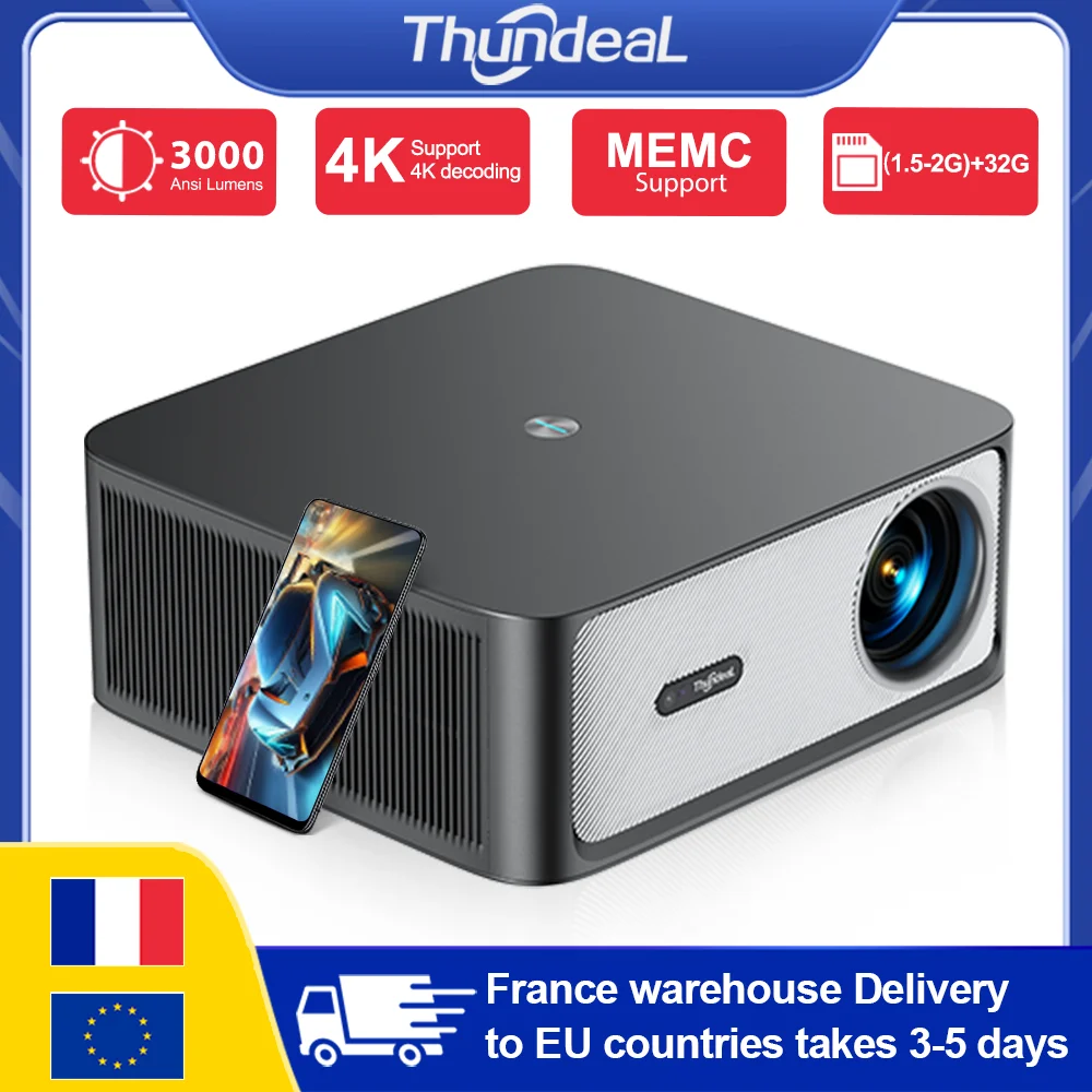 Proyector Portátil ThundeaL TD98Pro Full HD 1080P Android 4K WiFi TD98 Pro 2G 32G Proyector Inteligente para Video, Cine en Casa y Juegos