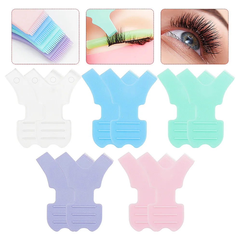 10pcs Makeup Eyelash Brushes Reuseable Plastic Clean Comb Y shape Eyelashe Lifting Curler Eye Lash Extension Perm eyelashe Tools