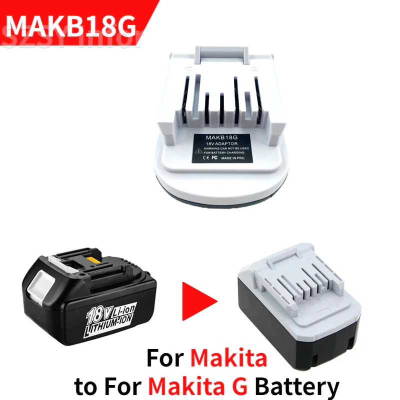 Adaptador de batería para Makita Serie G, convertidor de batería de iones de litio Makita de 18V, herramienta eléctrica de batería de iones de litio Makita BL1815GBL1813G