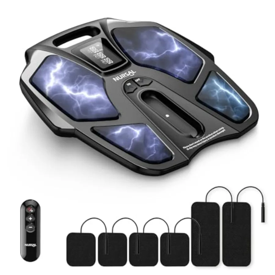 

Электрический массажер для ног EMS от невропатии, стимулятор мышц для улучшения кровообращения в ногах, TENS-аппарат для стоп с 6 многоразовыми электродами