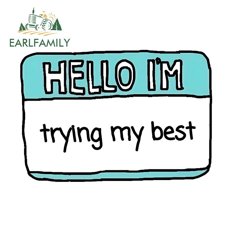 EARLFAMILY For Hello I'm Not Do Somethings Design Car Stickers Creative Amusing Cartoon Decals Simple Car Door Protector