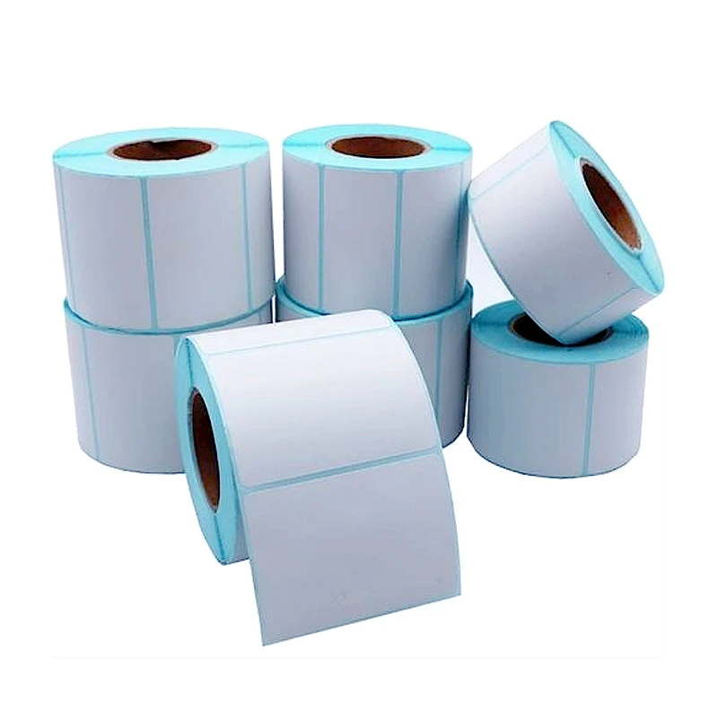 Etichette termiche impermeabili Rotolo autoadesivo confezionato Etichetta adesiva con stampa bianca vuota Etichette dei prezzi del supermercato Stampa Forniture ZYF