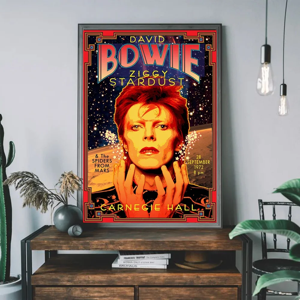 Rock Singer David B-Bowie Classic Anime Poster Fancy Wall Sticker For Living Room Bar Decoration Decor Art Wall Stickers