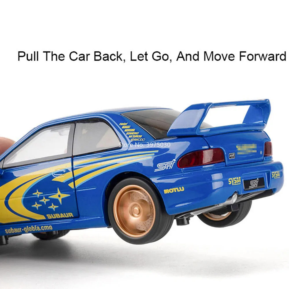 نماذج سوبارو امبريزا بمقياس 1:32 ألعاب سيارات مصنوعة من خليط معدني عجلات دييكاست تحولت سيارة رياضية 4 أبواب مفتوحة للأطفال أفضل الهدايا