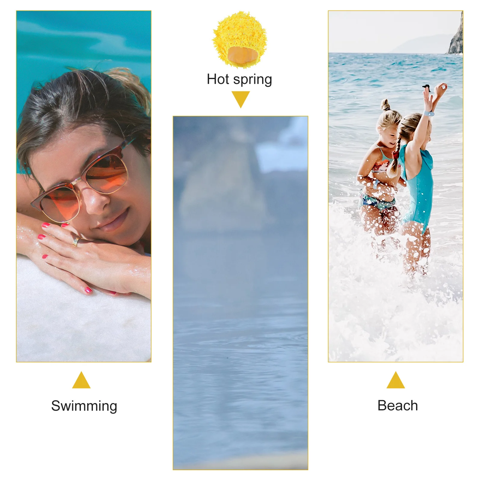 قبعة سباحة ثلاثية الأبعاد على شكل زهرة خفيفة الوزن ومريحة وصديقة للبيئة لحماية الشعر والأذن في الصيف وحمام السباحة والشاطئ للنساء #4