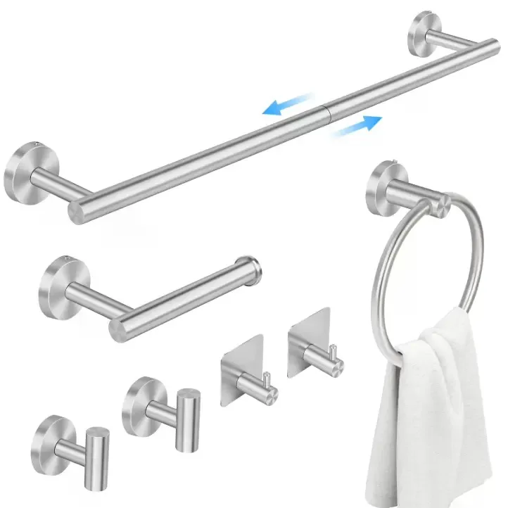 7 Pcs Hardware Set for Bathroom, Stainless Steel Accessories, Includes 24