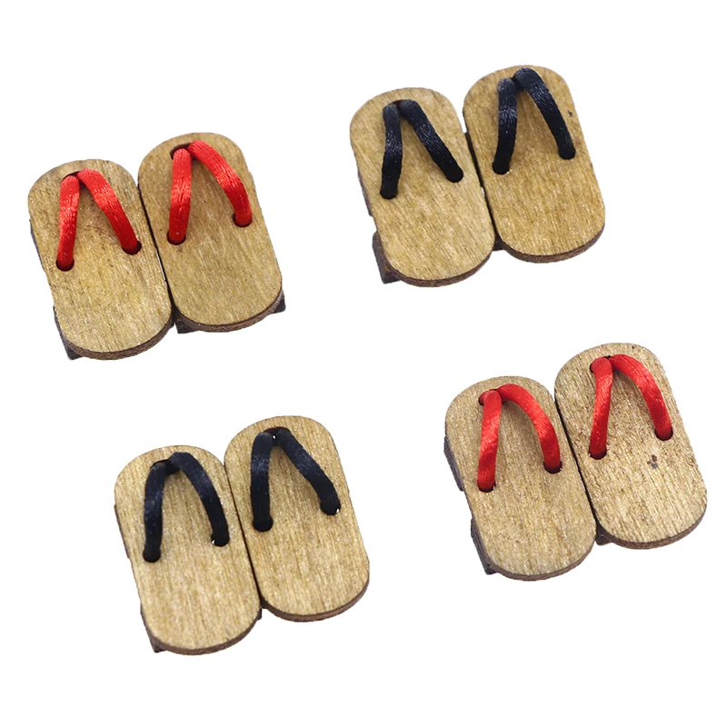 1:12 Doll Simulation Japanese Clogs Slippers Model Doll Mini Dress Up Accessories Dollhouse Home Decoration Pretend Play Toys