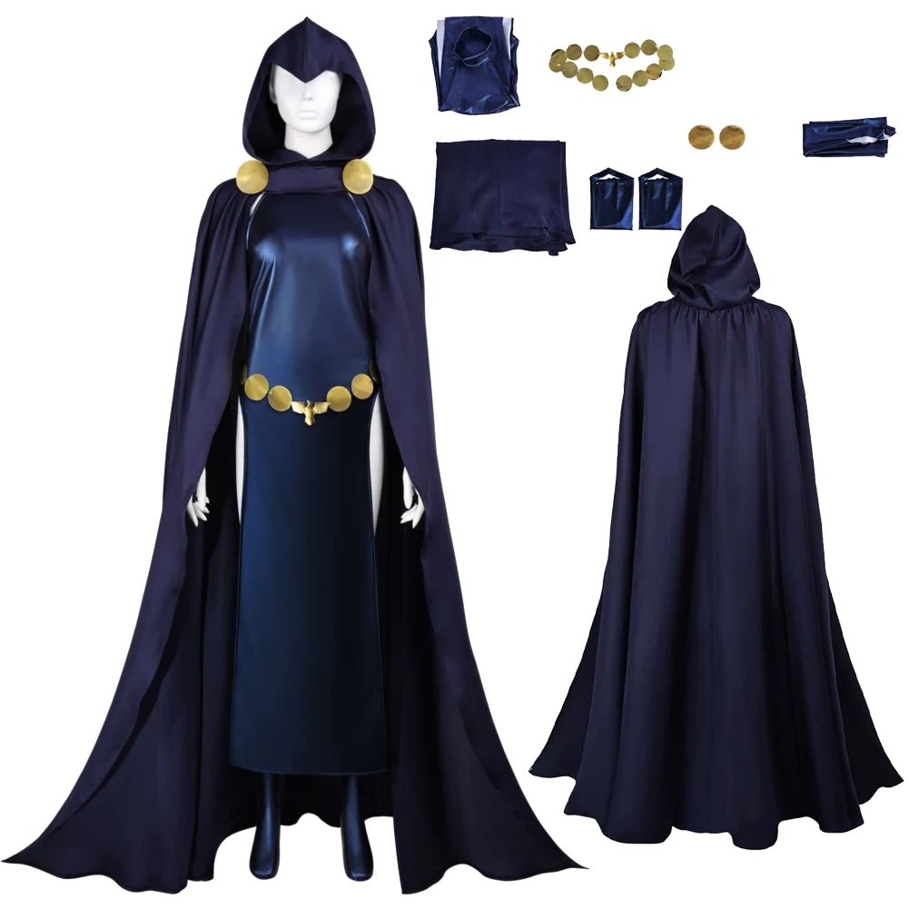 

Cartoon Teen Cosplay Titan Raven Jumpsuit Clothes Women Party Disguise Roleplay Female Halloween Costume Carnival Outfits Suits