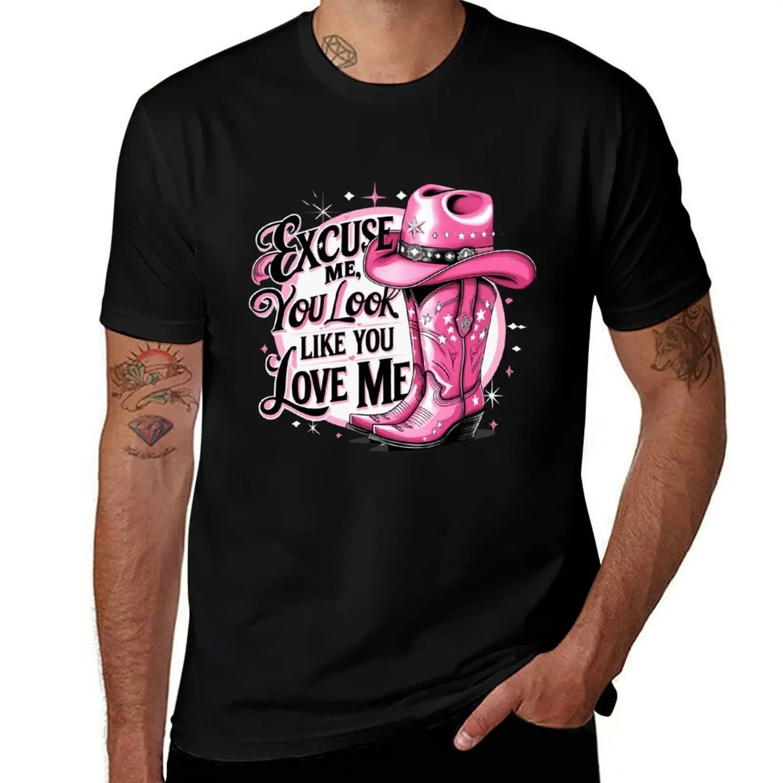 

Funny Excuse Me, You Look Like You Love Me Boots Meme T-Shirt man t shirts high quality luxury brand T-Shirt