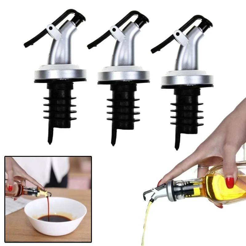 

3pcs Wine Stopper Leak-proof Oil Bottle Stopper Cap Wine Dispenser Olive Oil Pourers Sprayer Nozzle Kitchen Bar Accessories