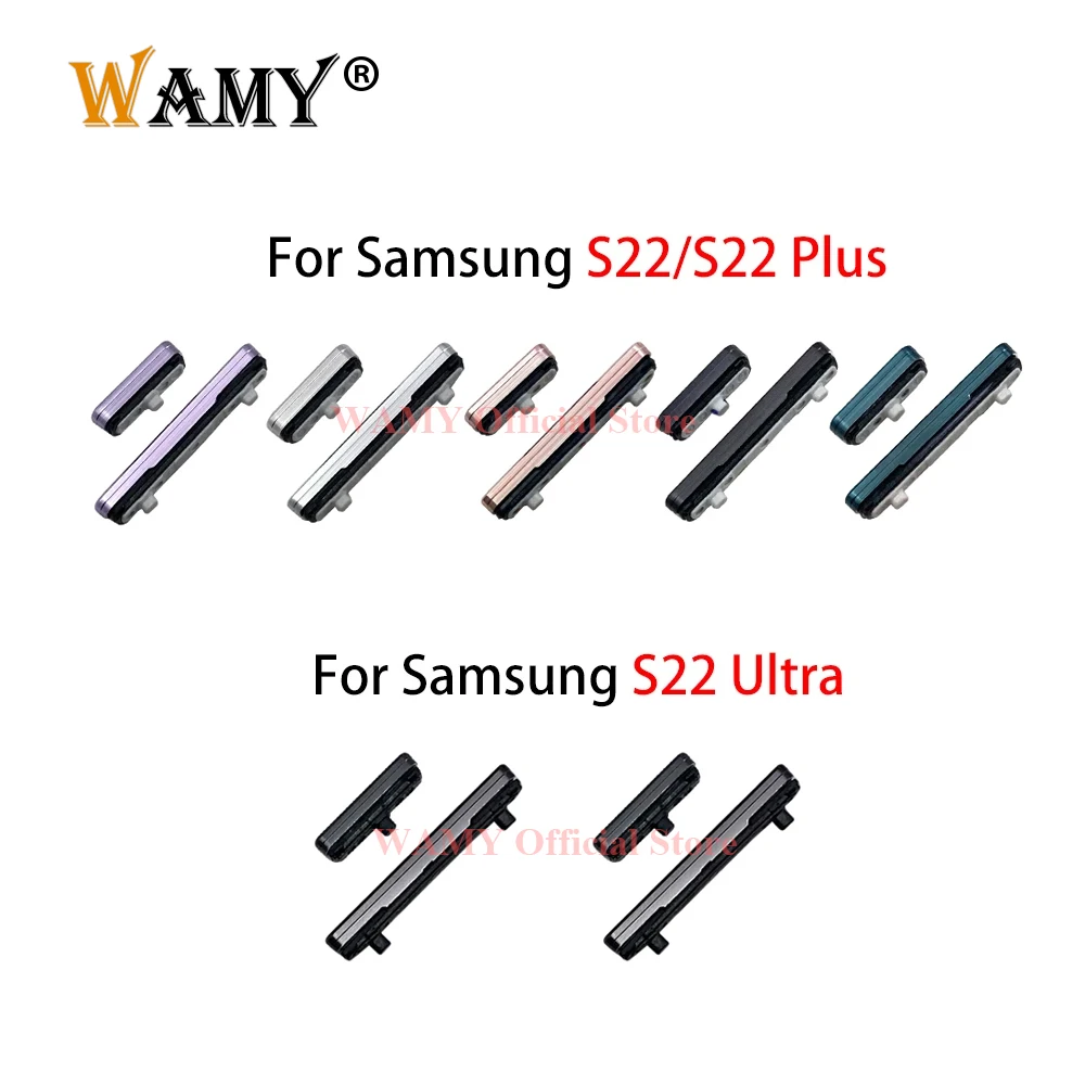 WAMY New Power ON / OFF Buttton Side Volume Button Key Set Replacement for Samsung Galaxy S22 / S22 Plus / S22 Ultra