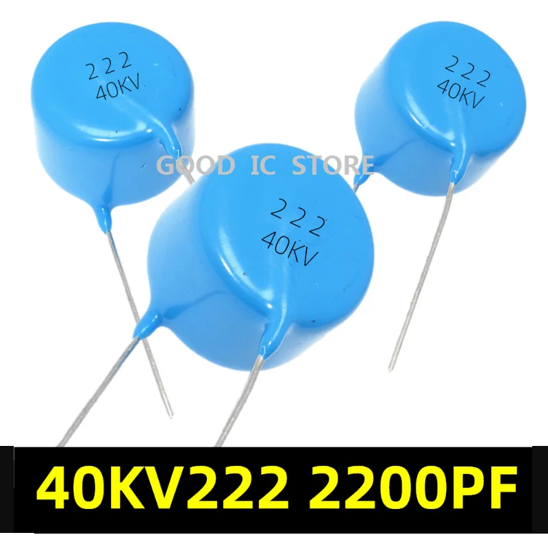 5-10ชิ้น2200pF 2.2NF KV ของแท้ใหม่222 20KV 15KV 10KV 6KV 4KV 3KV 2KV 1KV ตัวเก็บประจุแรงดันสูงสีน้ำเงิน