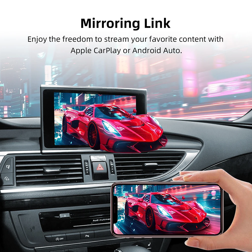 اللاسلكية Carplay أندرويد واجهة السيارات التحديثية أطقم لأودي A6 A7 2010-2015 6.5 "/7" شاشة MMI 3G فك صندوق وحدة Airplay #3