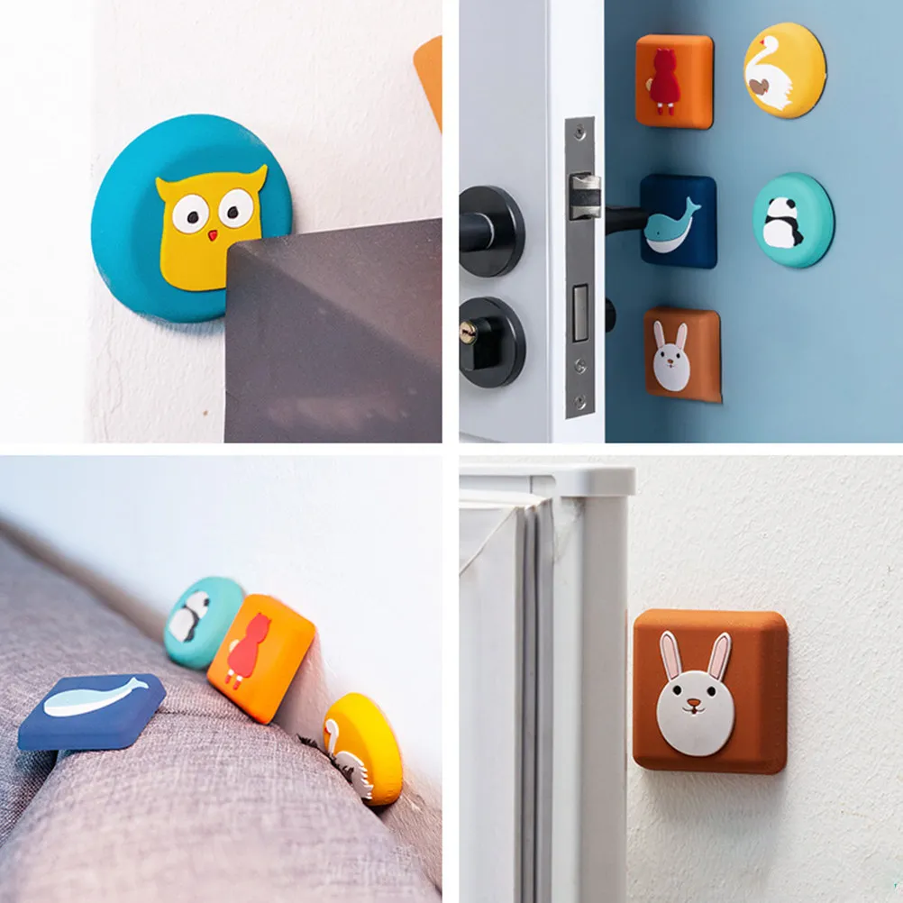 

6 Pcs Cartoon Door Bumper Guard Silicone Knob Pad Wall Bumpers for Doors Stopper