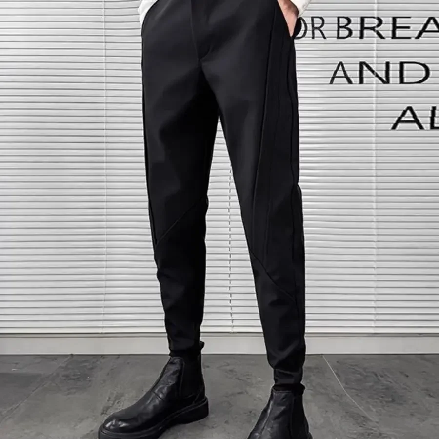 

2024 Spring Autumn New Fashion Men's Casual Pants Business Fashion Slim Fit Stretch Solid Cotton Casual Long Trousers Male A97