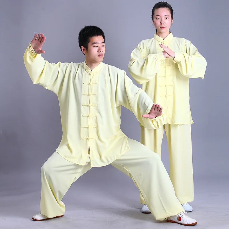 Tai Chi clothes men's  women's cottonsilk martial arts performance clothes Chinese stand-up collar long-sleeved practice clothes