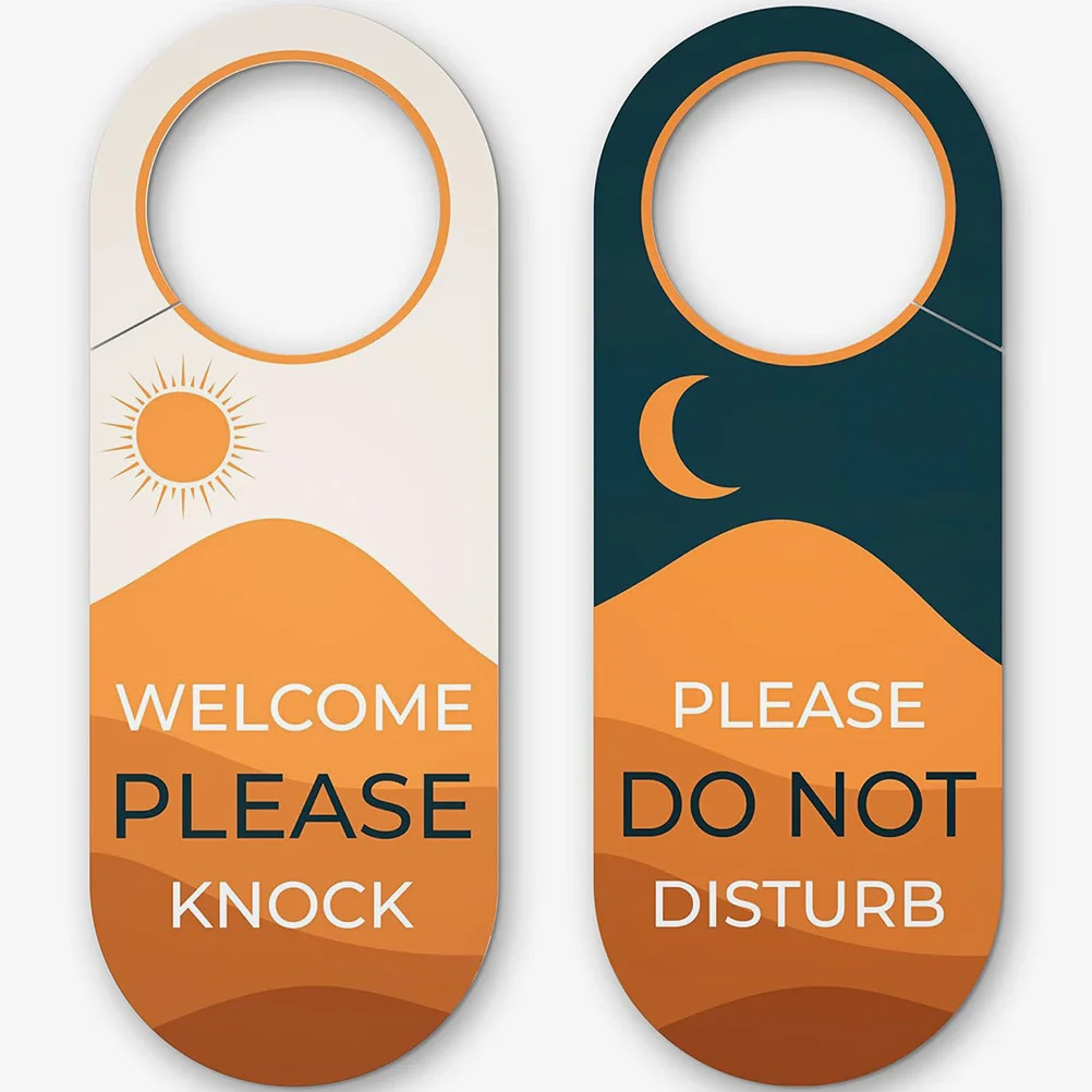 2 قطعة لا تزعج علامة الباب المغلفة ورقة مؤشر الخصوصية للفندق مكتب غرفة نوم غرفة الاجتماعات علامة معلقة مزدوجة الوجهين #3