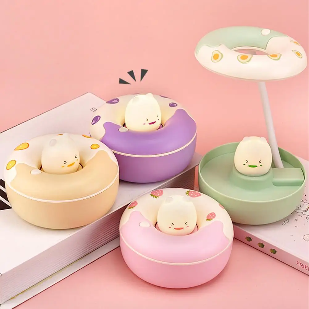 

Cute Donut Shape Table Lamp 360 Degree LED Bendable Soft Light Eye Protection USB Powered Reading Night Light For Children Room