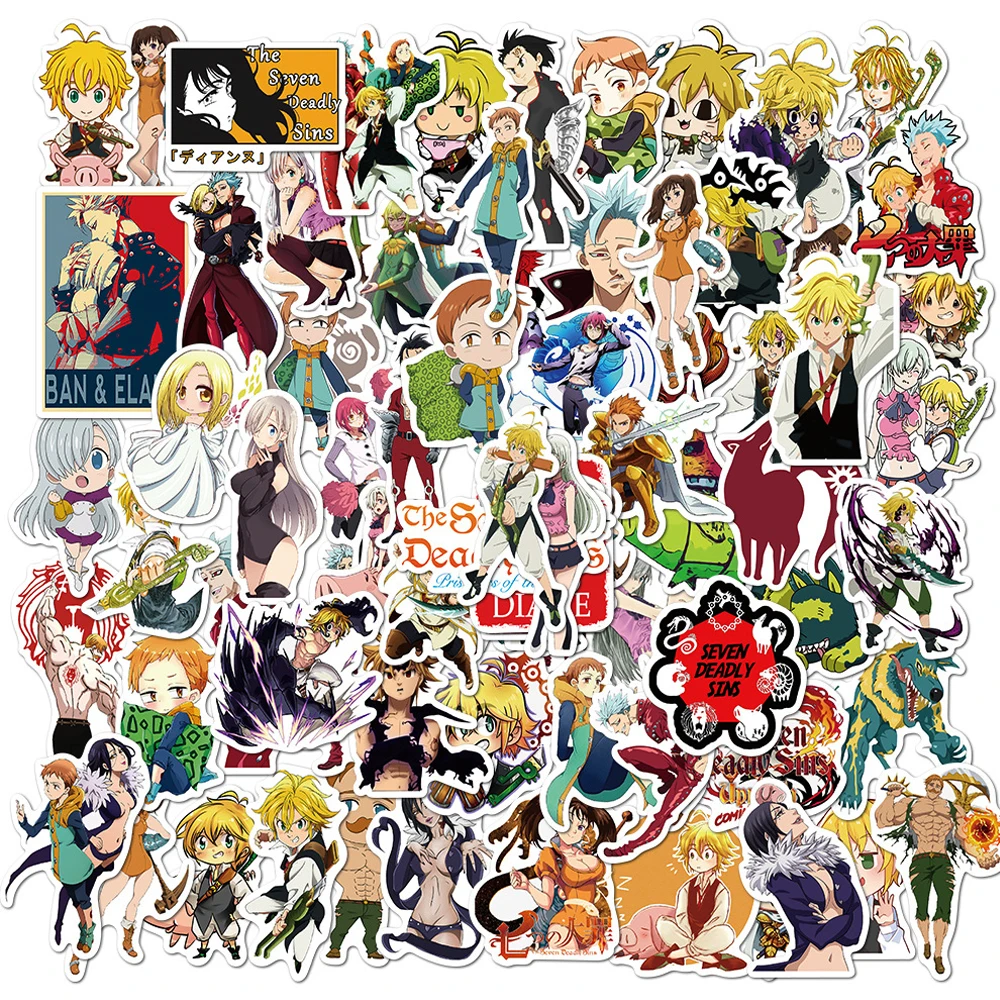 10/30/50/100pcs The Seven Deadly Sins Anime Stickers Meliodas Cartoon Kid DIY Decals Toy Luggage Guitar Phone Cool Manga Sticker