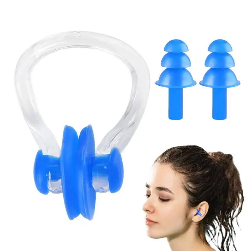 NEW Swimming Nose Clip Ear Plug set Waterproof Protection Ear Plug Silicone Nose Clip Swim Dive Supplies Security Protect