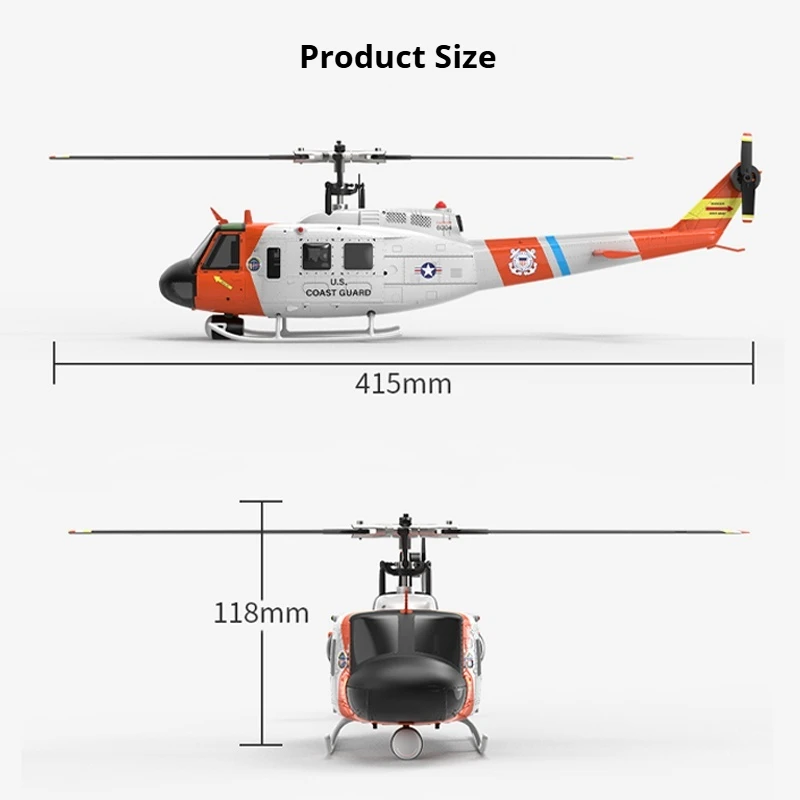 Neue F07S RC-Kampfhubschrauber-Simulation im Maßstab 1:34, UH-1 Huey-Hubschrauber, Spielzeug, GPS, automatische Rückkehr, mit oder keine Kamera-Version