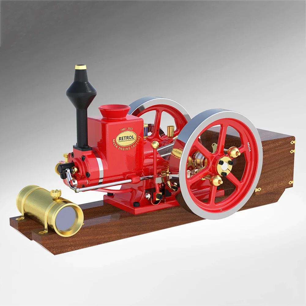 

Pre-sale RETROL HM-01 Gasoline Engine 7cc Hit and Miss 4-stroke Horizontal Water Cooled Internal Combustion Engine Model Toy