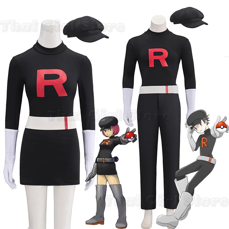 Disfraz de Team Rocket para Cosplay, Jessie Musashi, James Kojirou, Accesorios para Halloween, Carnaval, Fiesta, Juego de Roles, Ropa Deportiva