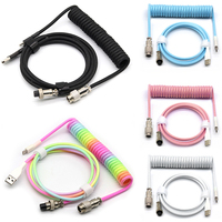 Type C Mechanical Keyboard Coiled Cable Type C USB Mechanical Keyboard Aviator Desktop Computer Aviation Connector Cord Max 3m