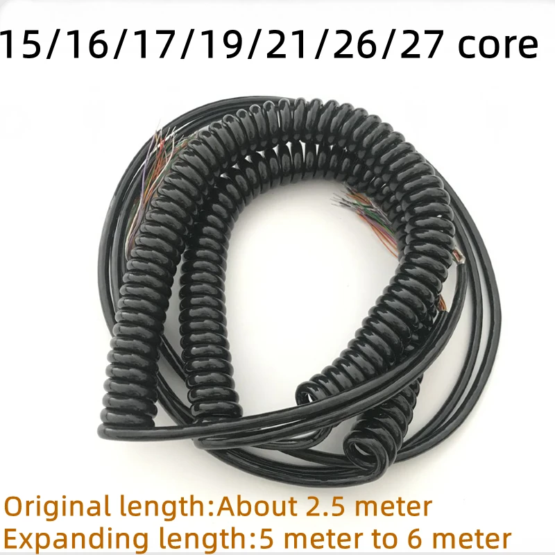 15/16/17/19/21/26/27 core spiral cord coiled cable for CNC Electronic Handwheel Spring Wire Cable Manual Pulse Generator