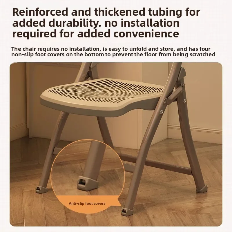 Folding Chair University Dormitory Computer Chair Backrest Plastic Stool Training Chair Conference Office Chair Dining Chair